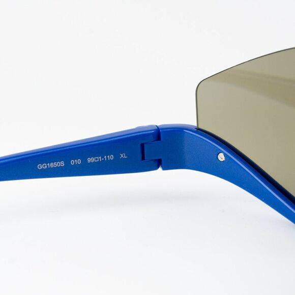 NEW Gucci GG1650S 010 Blue Mirror Unisex Shield Mask Sunglasses GG 1650S main image 2